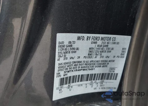 2023 Ford Mustang Mach-E Select из США, поврежденный, VIN 3FMTK1R48PMA76491